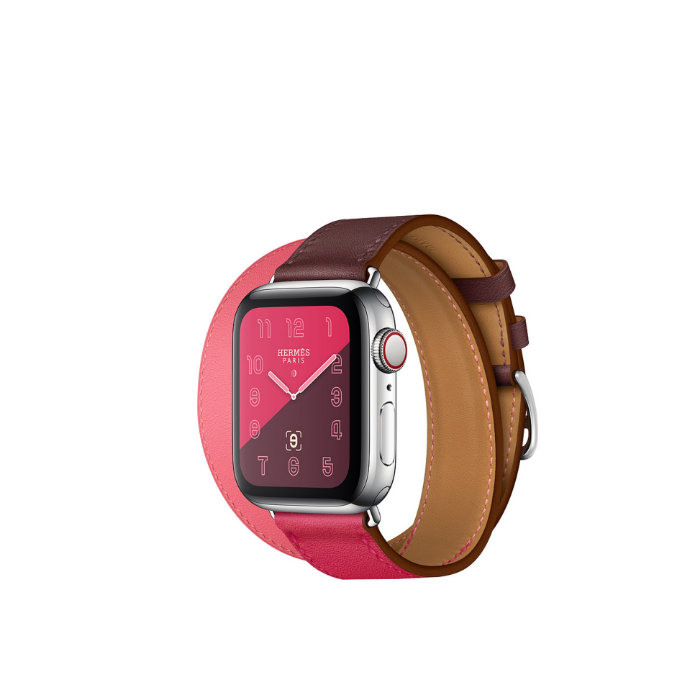 اپل واچ 4 هرمس دو دور بند صورتی/بنفش 40mm