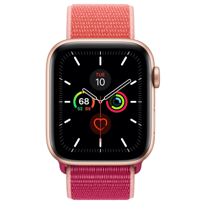 اپل واچ 5 سلولار آلومینیومی گلد اسپورت لوپ 44mm